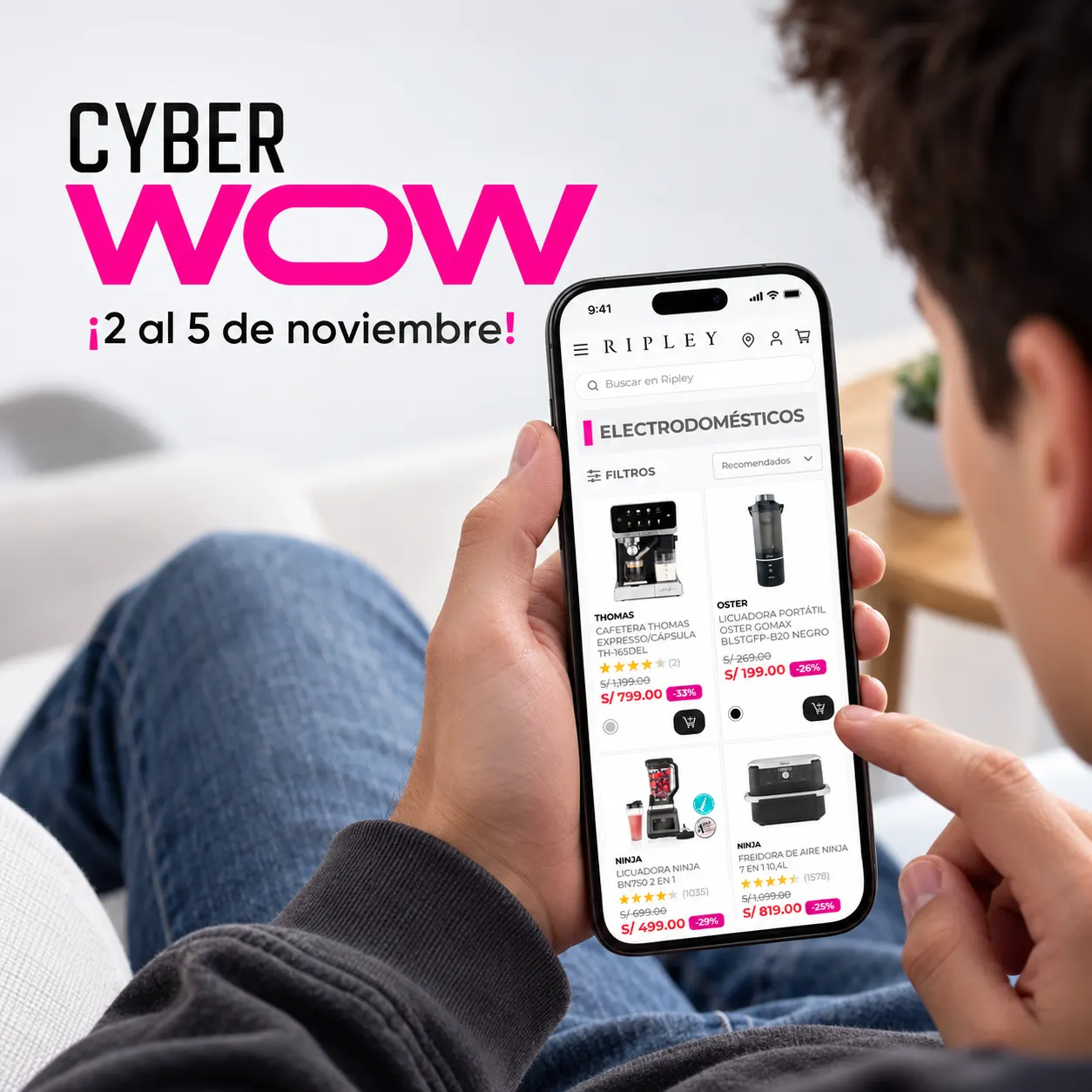 Electrodomésticos en cyber wow